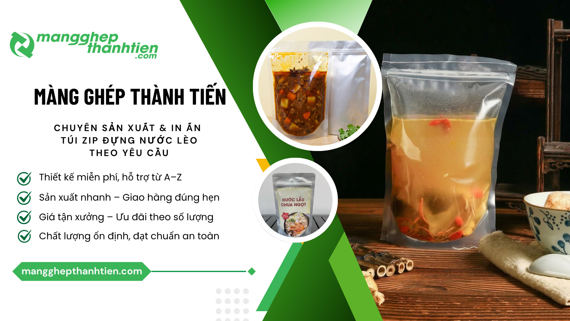 Cơ sở sản xuất t&uacute;i zip đựng nước l&egrave;o theo y&ecirc;u cầu