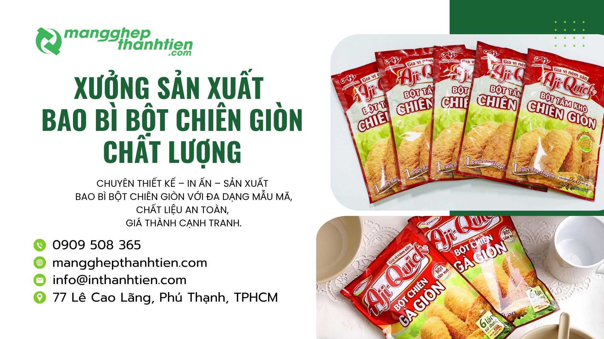 Xưởng In Bao B&igrave; Bột Chi&ecirc;n Gi&ograve;n Uy T&iacute;n, Gi&aacute; Rẻ Tại TPHCM