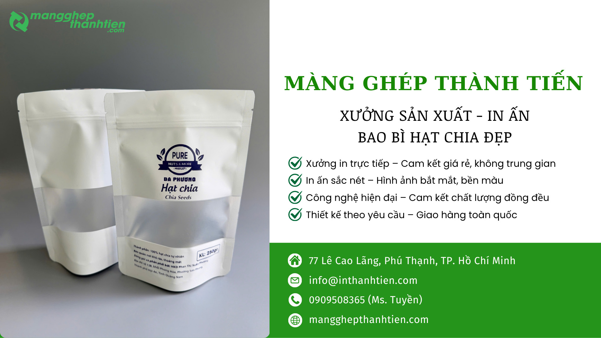 Xưởng Sản Xuất Bao B&igrave; Hạt Chia Gi&aacute; Sỉ, Nhận In Theo Y&ecirc;u Cầu Tại TPHCM