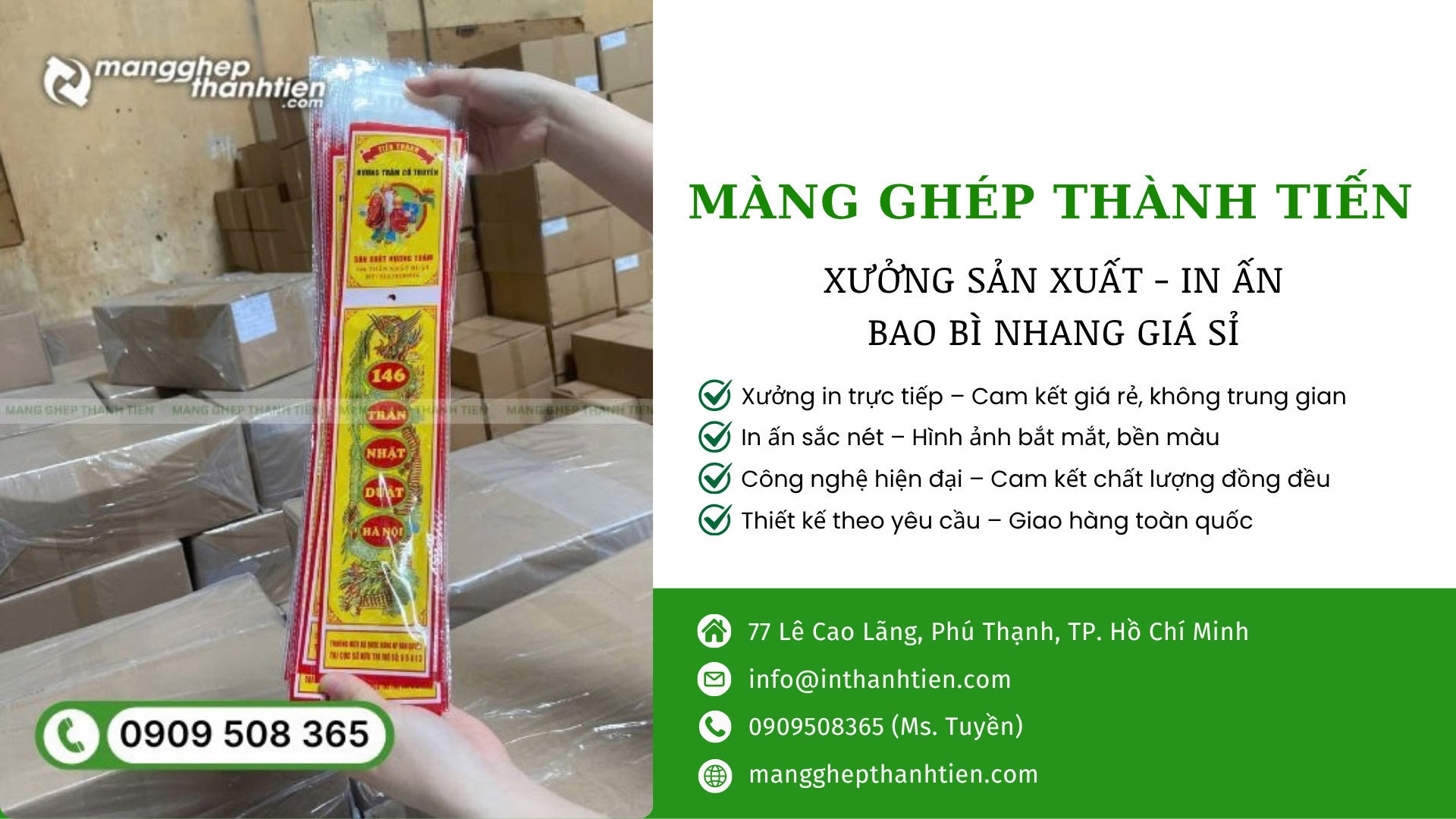 Xưởng Sản Xuất & In Bao B&igrave; Nhang Theo Y&ecirc;u Cầu, Uy T&iacute;n tại TPHCM