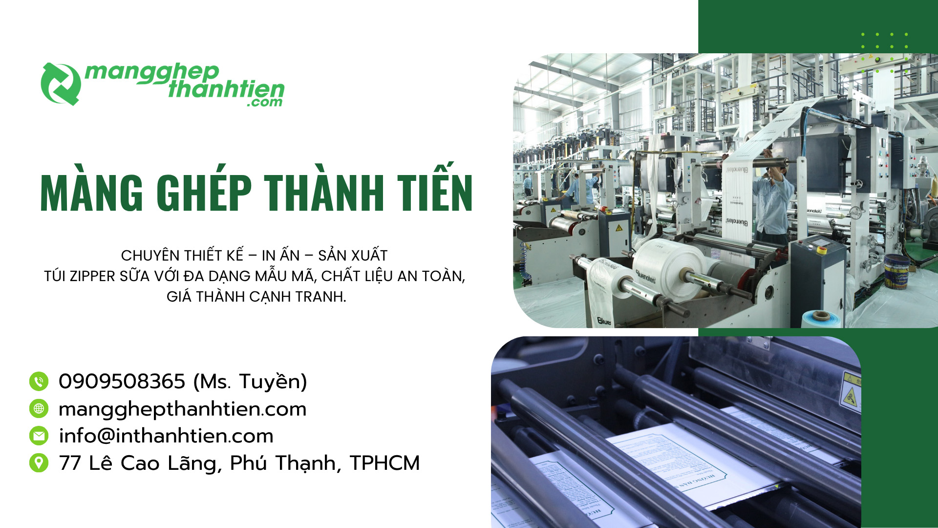 T&uacute;i zipper 2 mặt sữa cao cấp sản xuất tại Th&agrave;nh Tiến