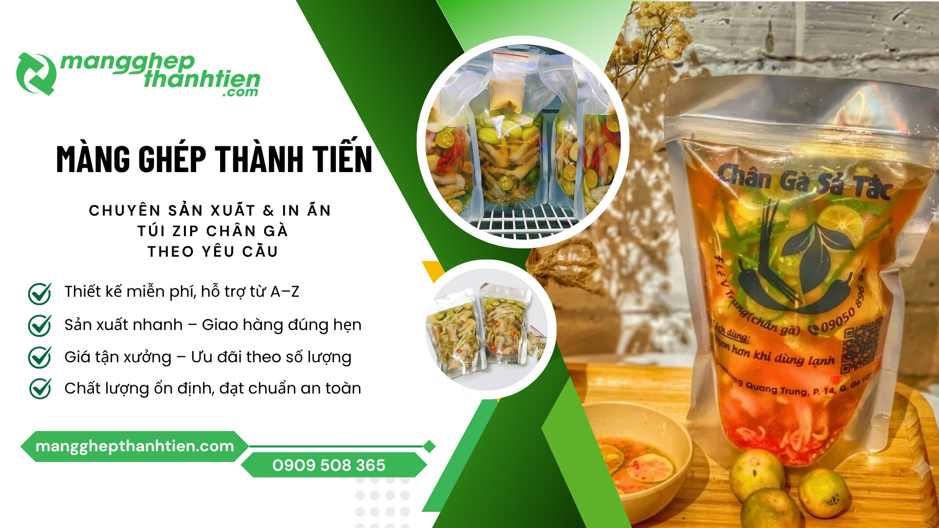 Cơ sở chuy&ecirc;n sản xuất v&agrave; in ấn t&uacute;i zip đựng ch&acirc;n g&agrave;