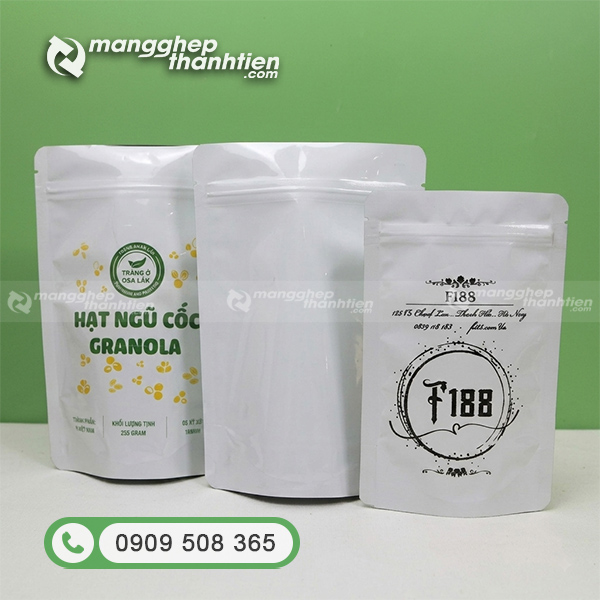 T&uacute;i zipper 2 mặt sữa đựng hạt v&agrave; thực phẩm kh&ocirc;