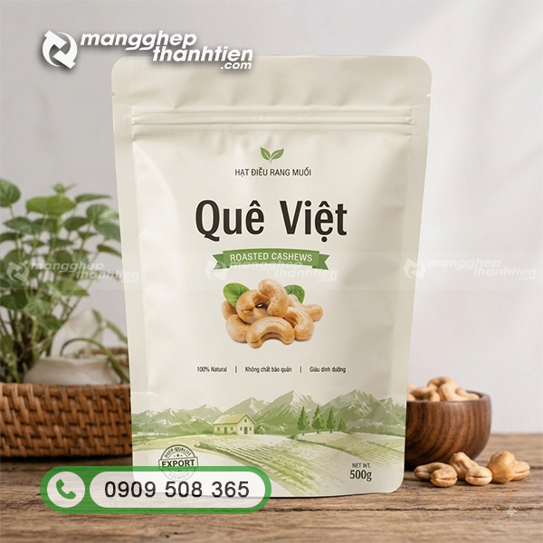 In t&uacute;i zipper 2 mặt sữa theo y&ecirc;u cầu tại xưởng