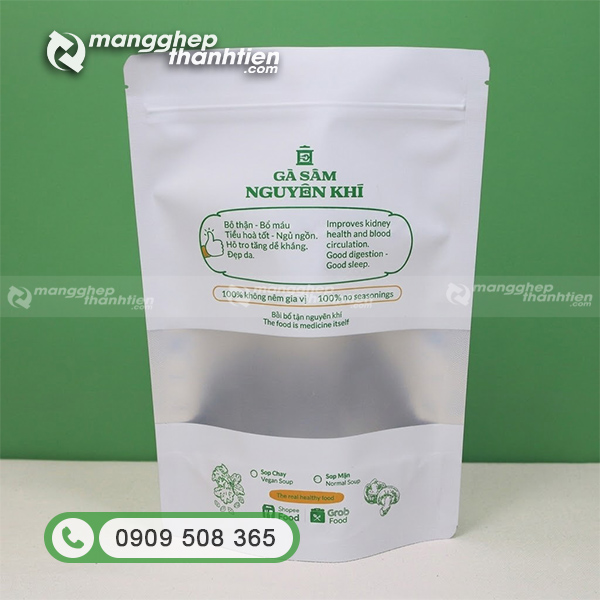 Bao b&igrave; t&uacute;i zipper 2 mặt sữa c&oacute; cửa sổ d&ugrave;ng đ&oacute;ng g&oacute;i sản phẩm