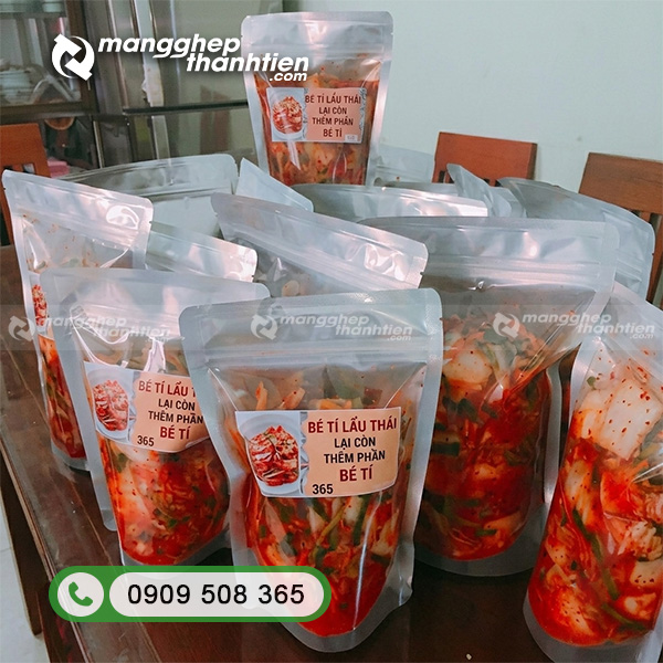 Túi zip kim chi trong suốt có khóa zipper, phù hợp đựng thực phẩm