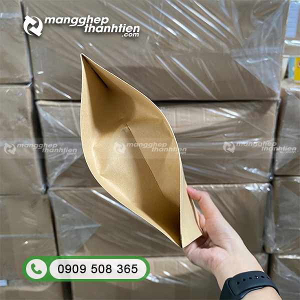 Túi zip giấy cửa sổ tràn đáy đứng vững chãi