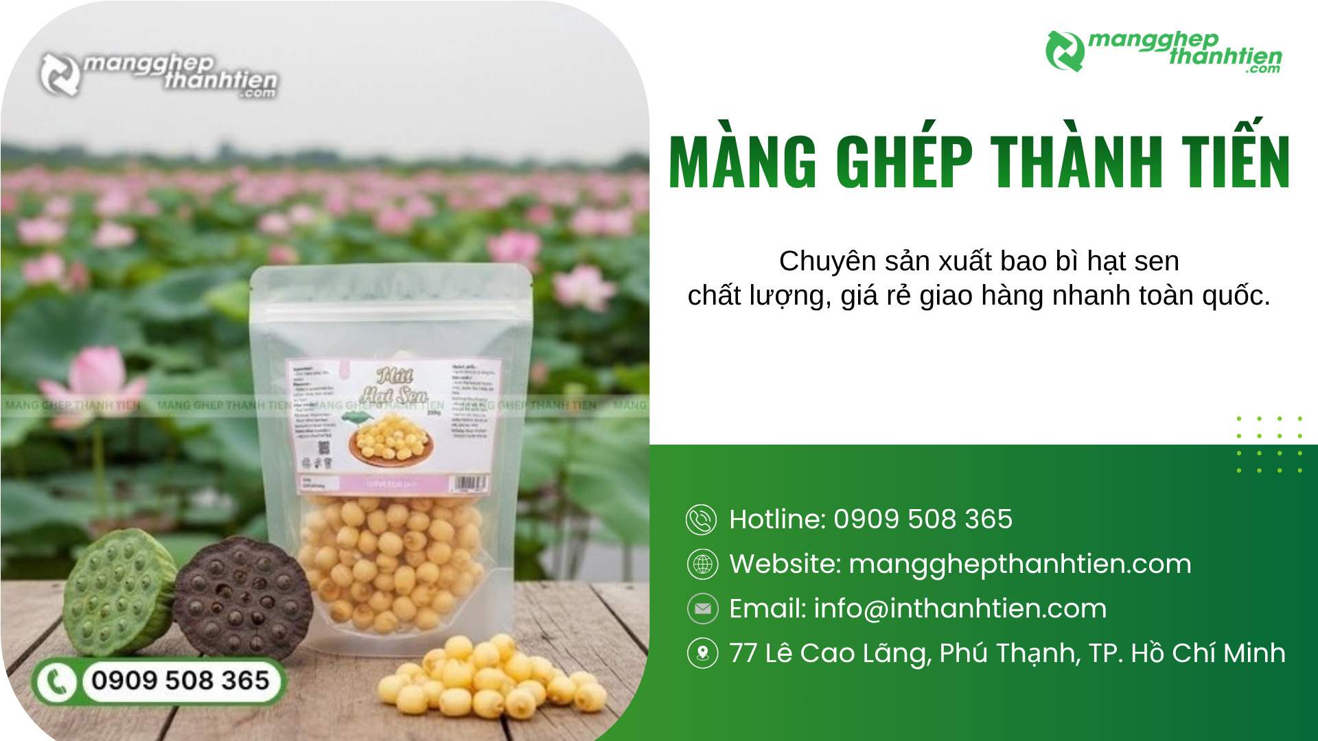 Chuy&ecirc;n sản xuất bao b&igrave; hạt sen chất lượng, gi&aacute; rẻ giao h&agrave;ng nhanh to&agrave;n quốc.