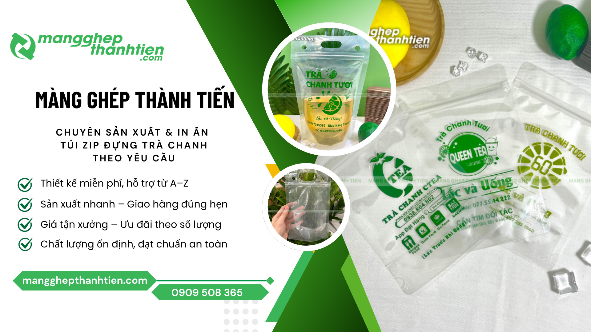  Cơ sở sản xuất và in ấn túi zip trà chanh