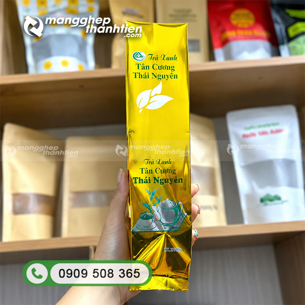 In ấn t&uacute;i 4 bi&ecirc;n đựng tr&agrave; h&uacute;t ch&acirc;n kh&ocirc;ng