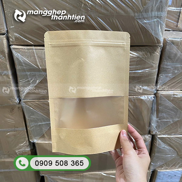 Túi zip giấy cửa sổ tràn – Bao bì đáy đứng đẹp, tiện lợi