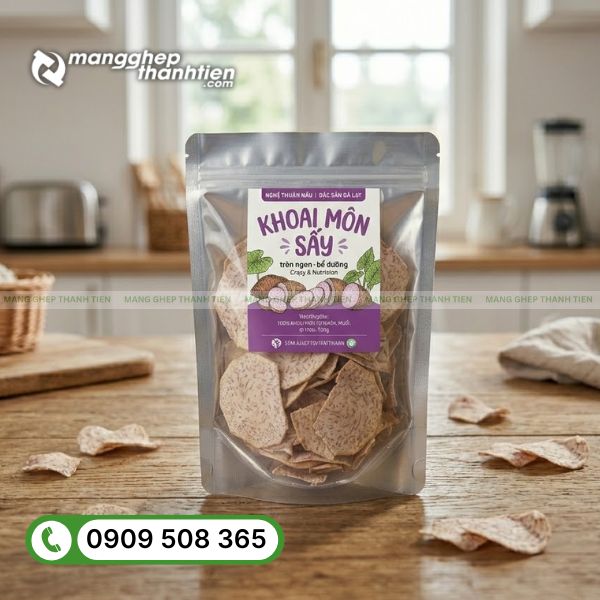 Bao b&igrave; đ&oacute;ng g&oacute;i khoai m&ocirc;n sấy chống ẩm, giữ gi&ograve;n hiệu quả