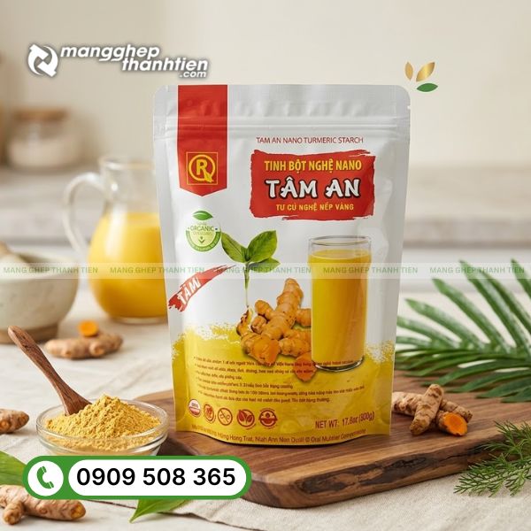 Bao bì đóng gói tinh bột nghệ chống ẩm bảo quản tốt
