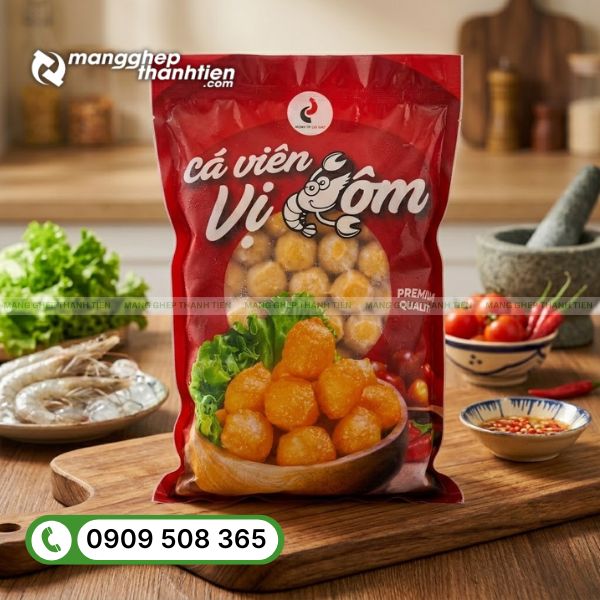 Mẫu bao b&igrave; đựng t&ocirc;m vi&ecirc;n đẹp, in ấn sắc n&eacute;t