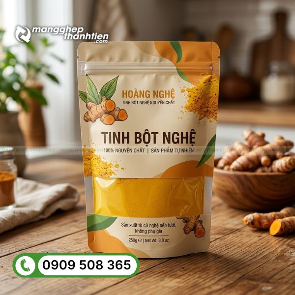 Mẫu bao bì tinh bột nghệ đẹp thiết kế chuyên nghiệp