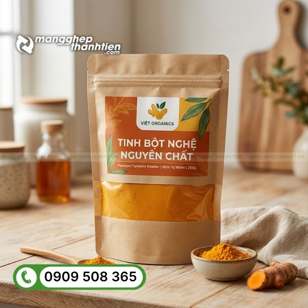 Túi đựng tinh bột nghệ đa dạng kích thước tiện dụng