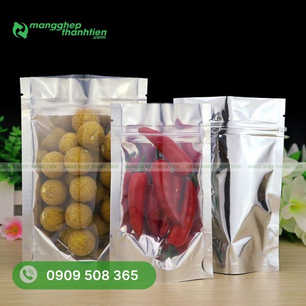 Túi zip bạc dùng để đóng gói và bảo quản thực phẩm