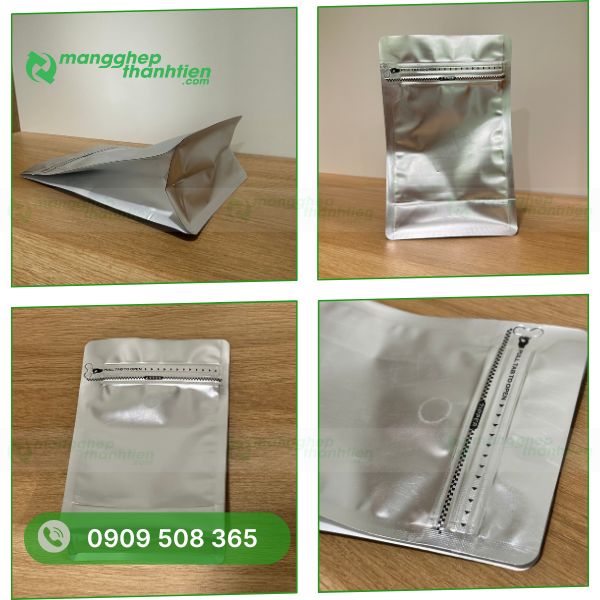 Túi zipper bạc đáy đứng tiện lợi, dễ trưng bày