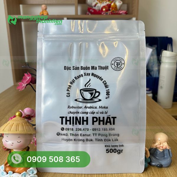 Túi zipper bạc in logo theo thiết kế riêng