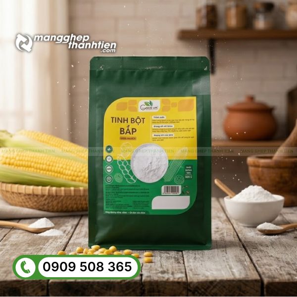 Bao bì đựng bột bắp in ấn đẹp, chất liệu cao cấp