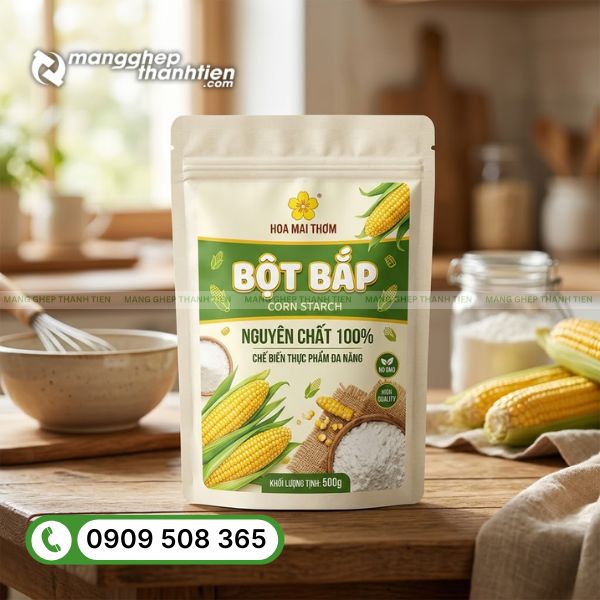 Bao bì màng ghép đựng bột bắp bền đẹp, in ấn theo yêu cầu