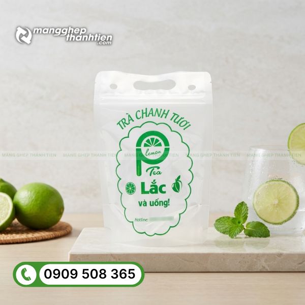 Túi zip đựng trà chanh trong suốt giúp nổi bật màu sắc đồ uống