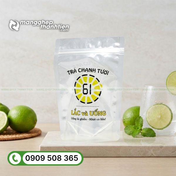 Túi zipper đựng trà sữa 1 mặt bạc giúp giữ hương vị và chống thấm tốt