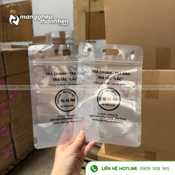 T&uacute;i zipper trong suốt đ&aacute;y đứng chất lượng cao