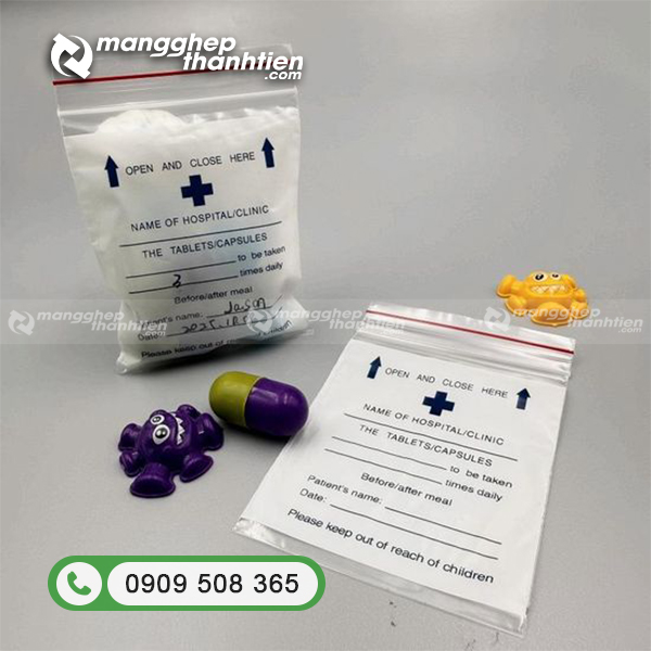 Mẫu in túi zip đựng thuốc sắc nét