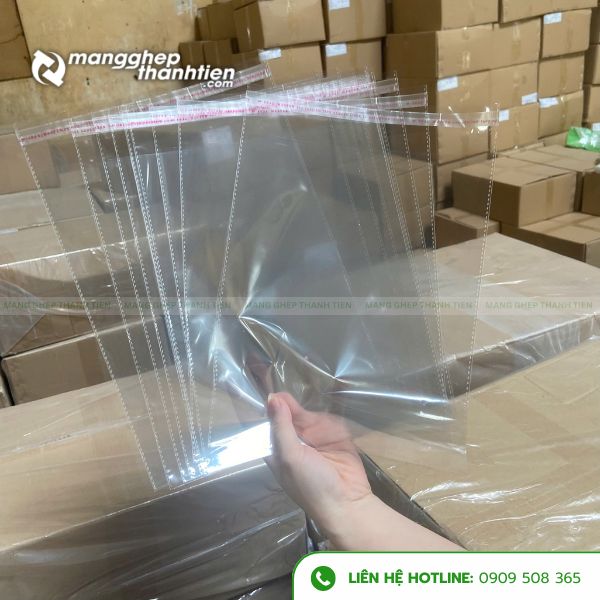 T&uacute;i OPP b&oacute;ng k&iacute;nh d&aacute;n miệng độ trong suốt cao