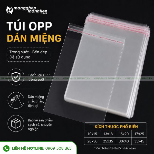 T&uacute;i OPP băng keo d&aacute;n miệng gi&aacute; sỉ