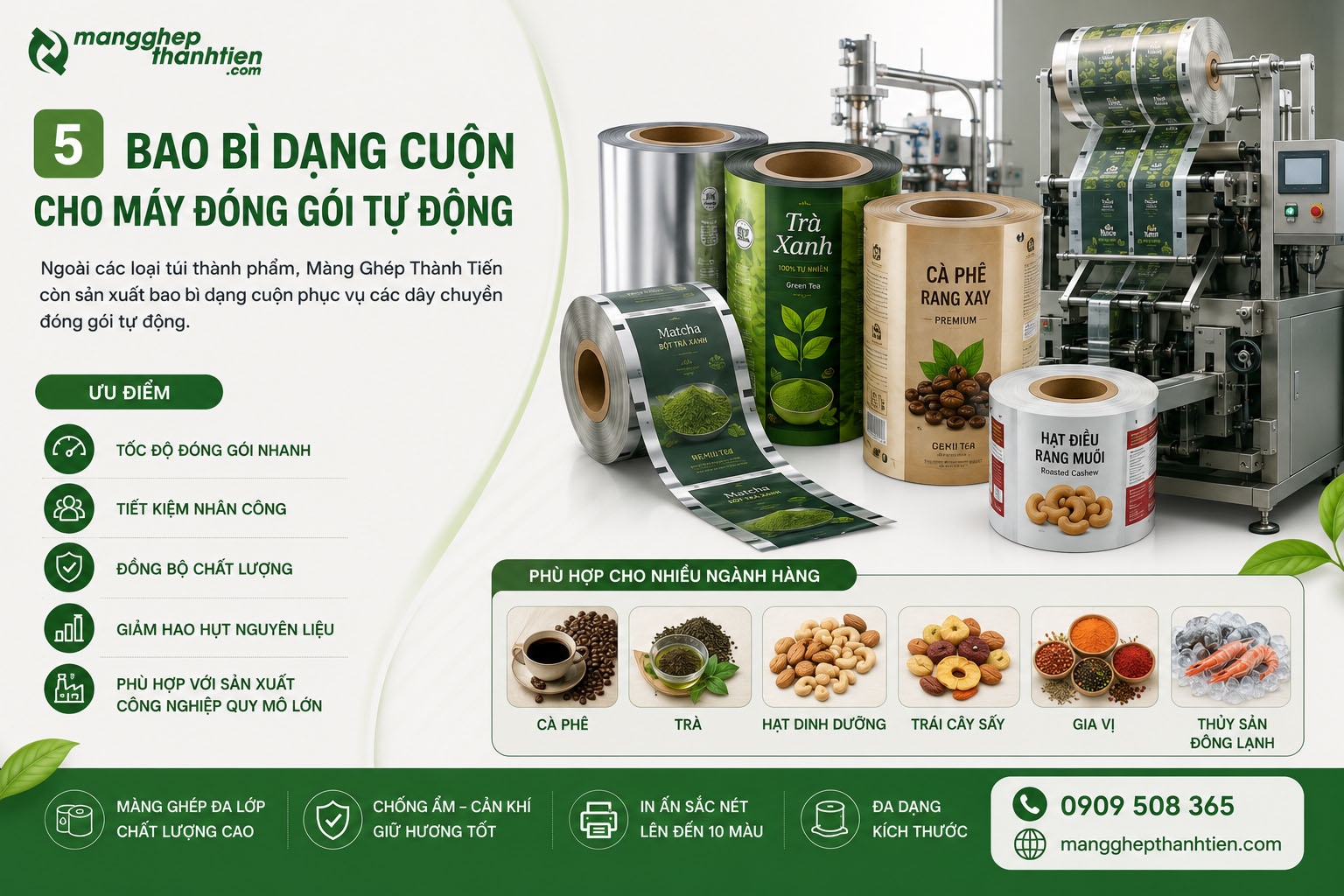 Bao b&igrave; đ&oacute;ng g&oacute;i dạng cuộn cho m&aacute;y đ&oacute;ng g&oacute;i tự động