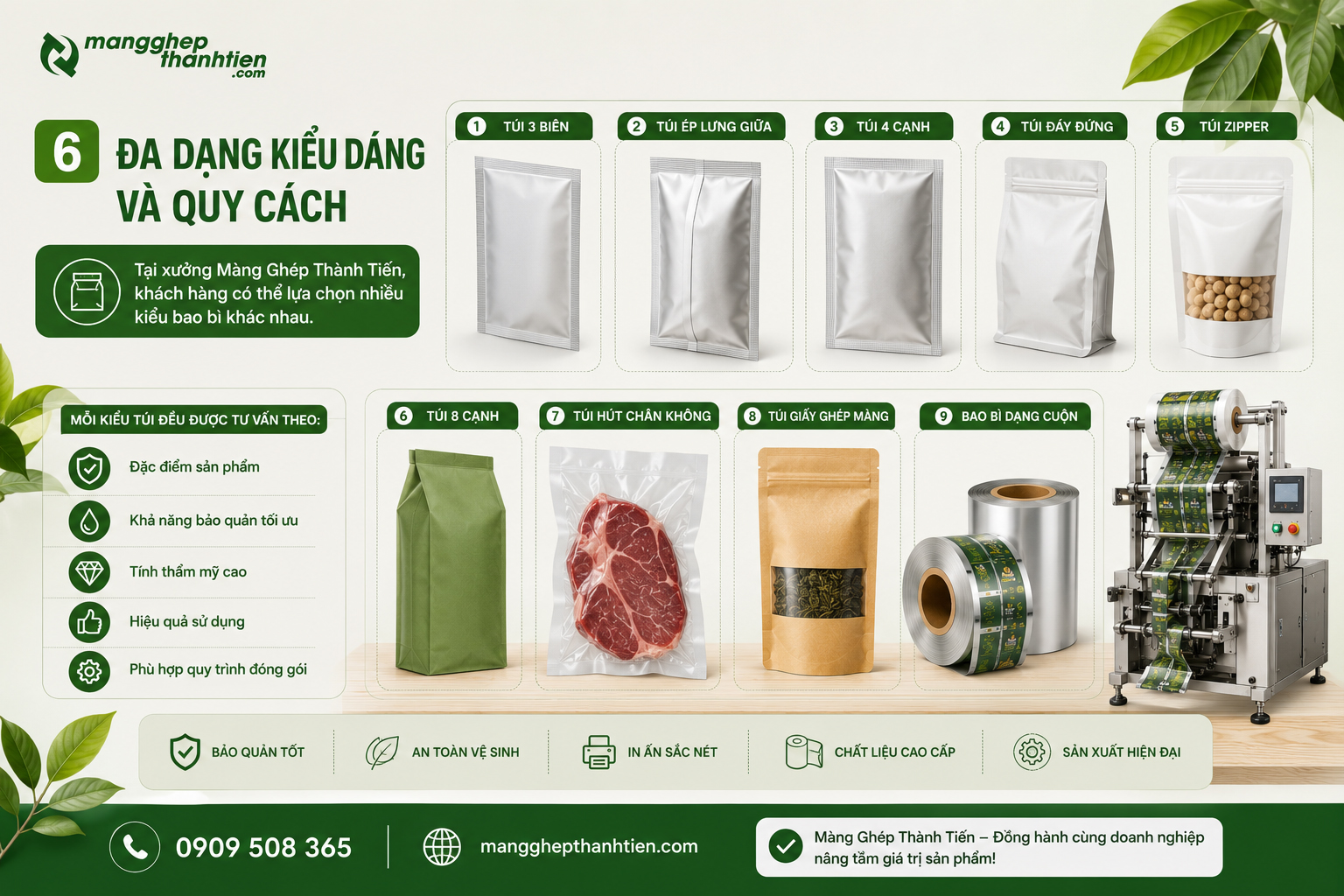  Bao b&igrave; đ&oacute;ng g&oacute;i với đa dạng kiểu d&aacute;ng v&agrave; quy c&aacute;ch ph&ugrave; hợp với y&ecirc;u cầu của kh&aacute;ch h&agrave;ng