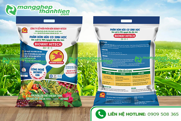 Bao b&igrave; ph&acirc;n b&oacute;n hữu cơ sinh học in ấn sắc n&eacute;t
