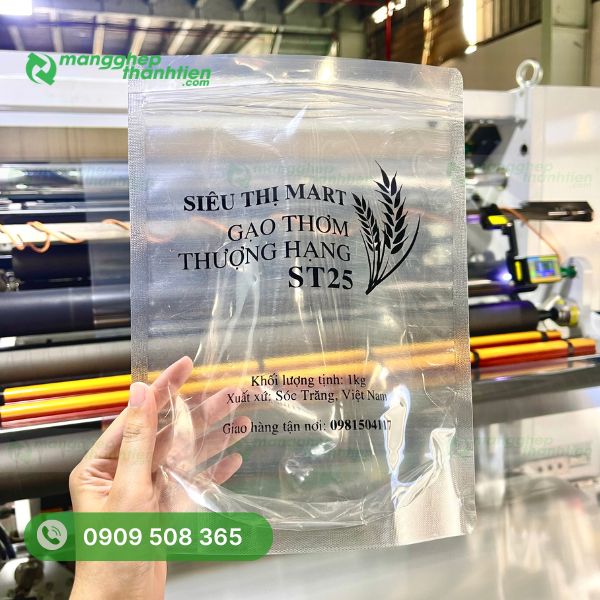 Túi zipper trong suốt in logo