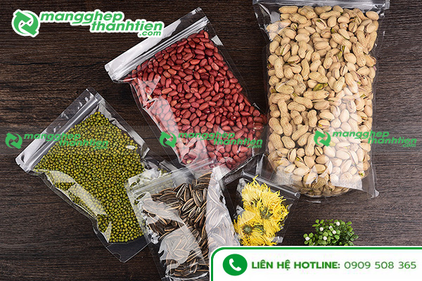 T&uacute;i zipper đ&aacute;y đứng trong suốt vừa giữ nguy&ecirc;n hương vị đồ kh&ocirc;