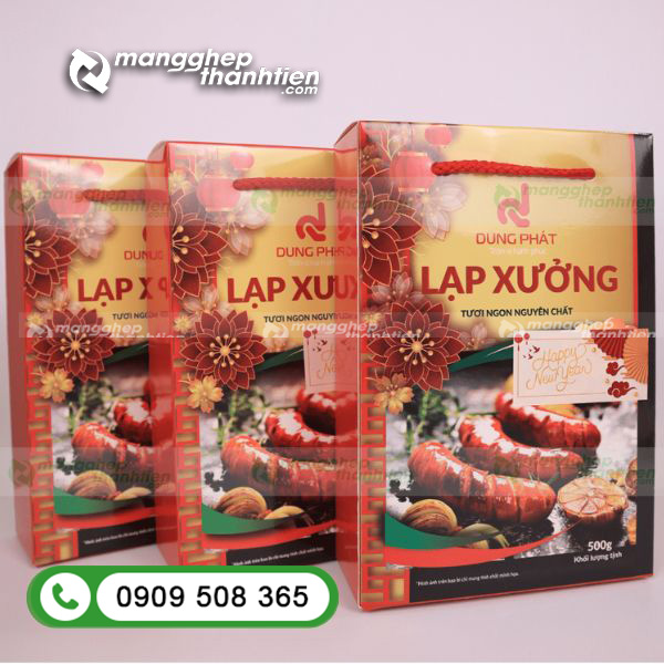 Hộp giấy đựng lạp xưởng cao cấp