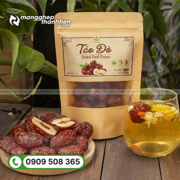 Túi giấy kraft đựng táo đỏ thân thiện môi trường, thẩm mỹ cao