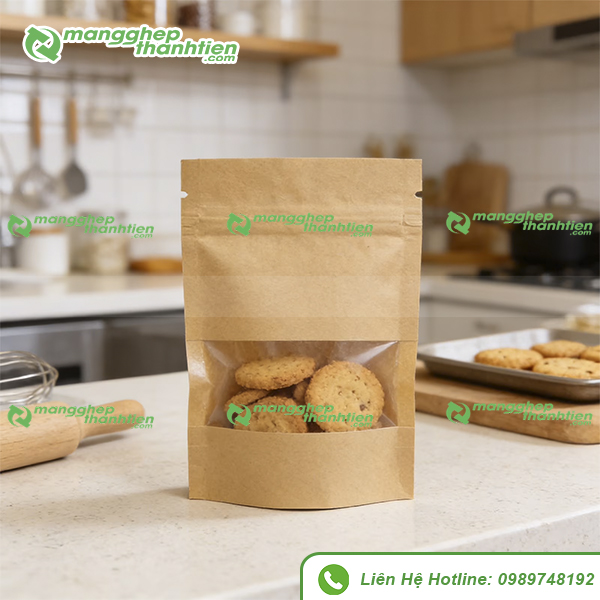 Túi zip Kraft tạo phong cách tự nhiên cho thương hiệu.