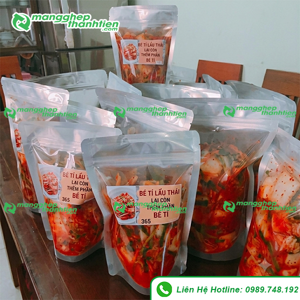 Túi zip kim chi trong suốt có khóa zipper, phù hợp đựng thực phẩm