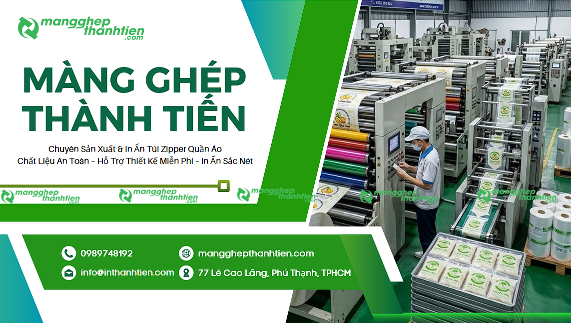 Xưởng sản xuất v&agrave; in t&uacute;i zipper đựng quần &aacute;o theo y&ecirc;u cầu