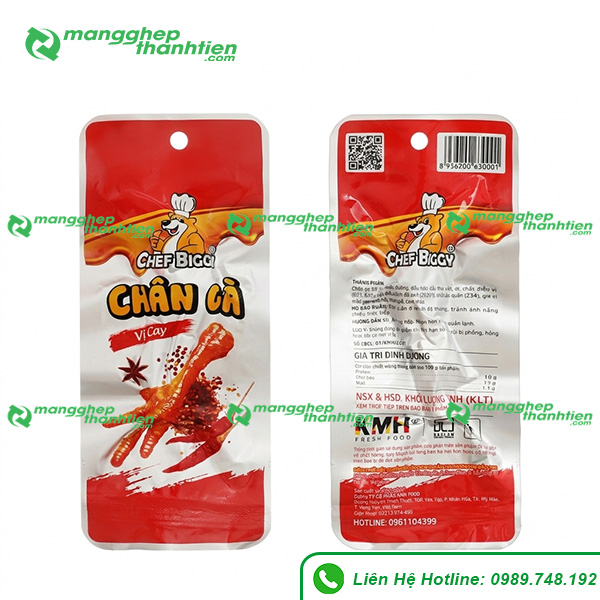 T&uacute;i zipper đựng ch&acirc;n g&agrave; chế biến ăn liền