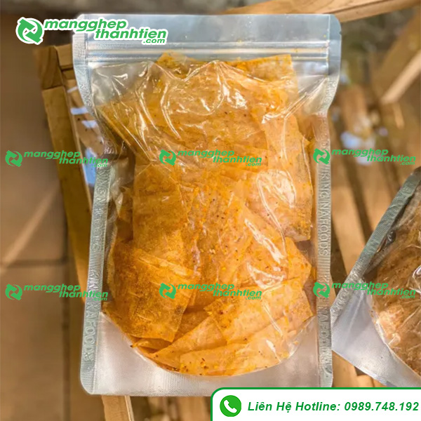 Mẫu túi zip bạc đựng bánh tráng