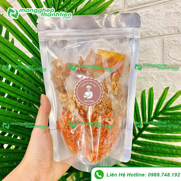 Túi zipper bạc đáy đứng đựng bánh tráng