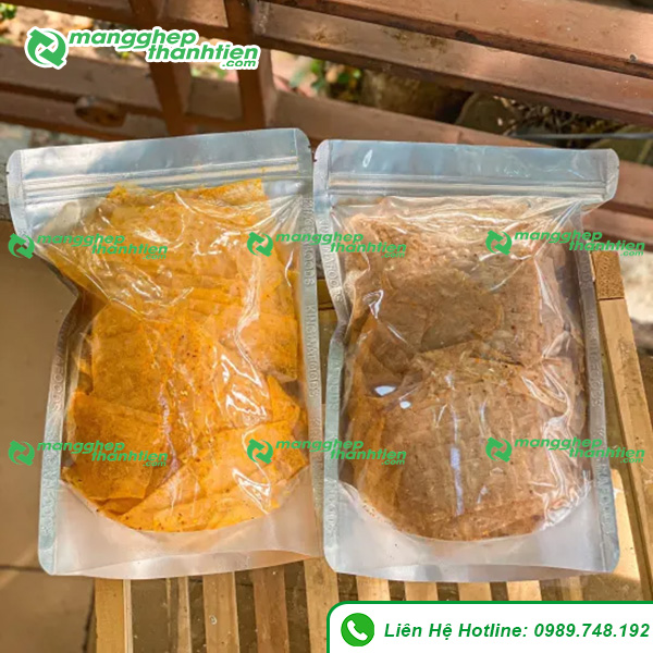 Túi zip bạc đáy đứng đóng gói bánh tráng