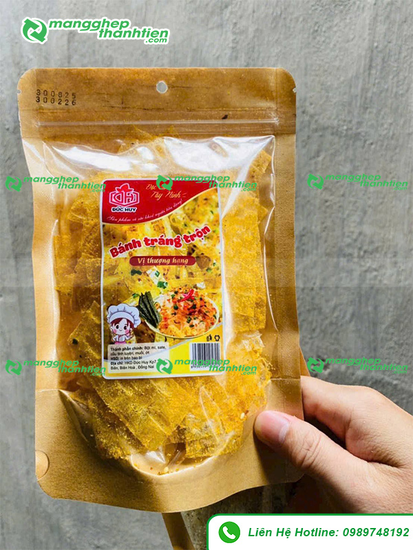Túi zip Kraft ghép màng đựng bánh tráng