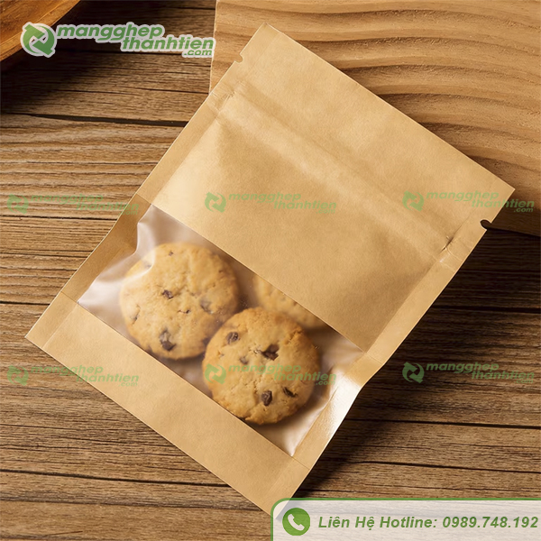 T&uacute;i zip Kraft đựng b&aacute;nh quy handmade