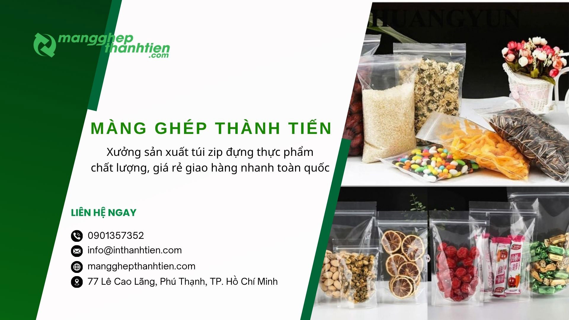 Xưởng sản xuất t&uacute;i zip đựng thực phẩm theo y&ecirc;u cầu