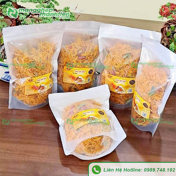 T&uacute;i zip đựng kh&ocirc; g&agrave; in logo v&agrave; th&ocirc;ng tin thương hiệu theo y&ecirc;u cầu