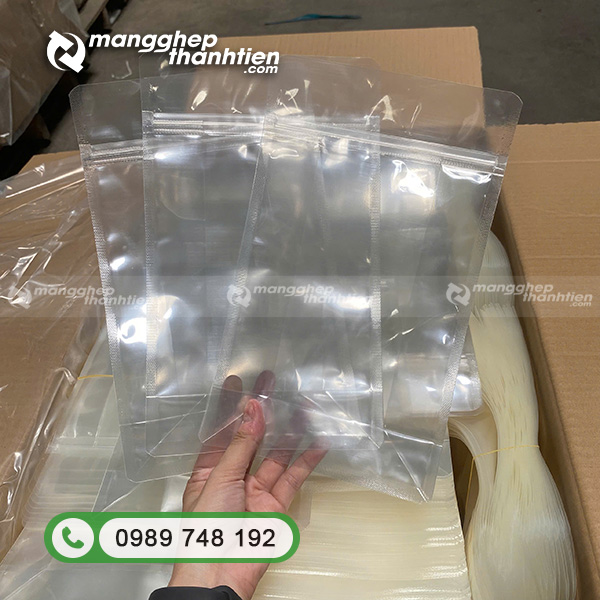 Túi zip 2 mặt trong suốt giúp dễ dàng quan sát chất lượng sản phẩm bên trong
